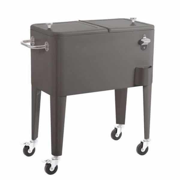 Bigbuy Kühlbox Servierwagen mit Kühlbox Fresh 74 x 43 x 80 cm Grau Metall Terrasse Ga