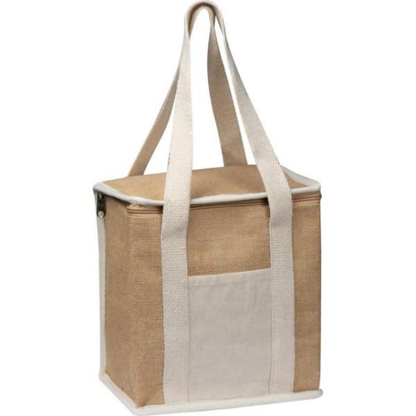 Macma Kühltasche Jute Kühltasche mit langen Henkeln