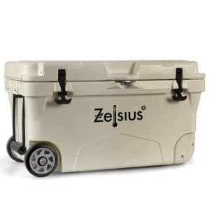 Zelsius Kühlbox beige 50 Liter mit Räder